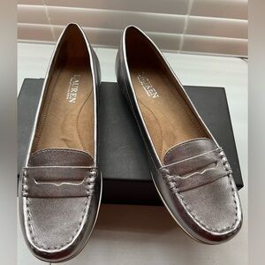 Ralph Lauren Metallic Silver Flats 9